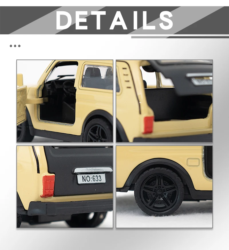 1:36 Alloy Diecast LADA NIVA Vintage Car Model Classic PullBack Car Miniature Vehicle Replica For Collection Gift Kids