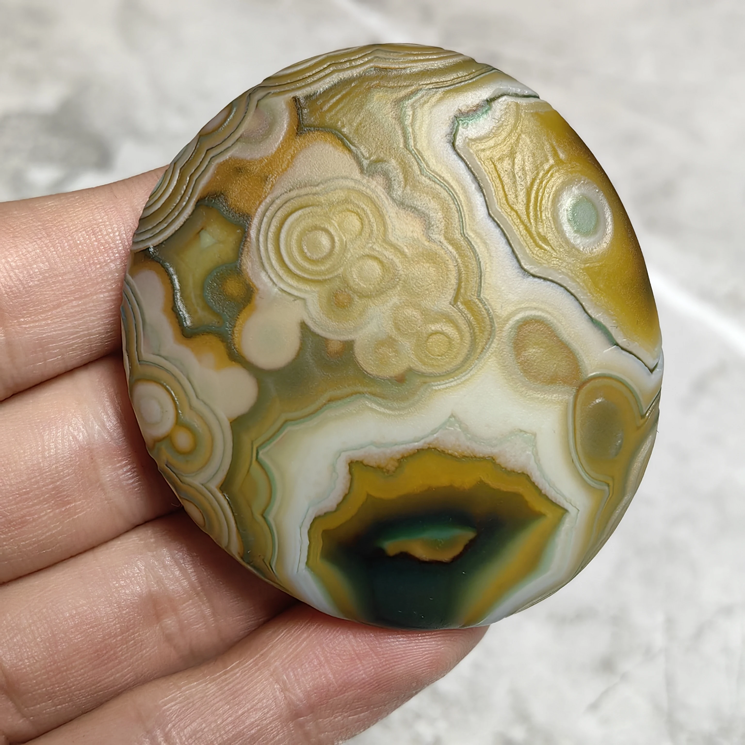 All-natural Divine Eye Agate Rough Stone Palm Stones Collection Good Luck Attract Wealth Meditation Stress Relief Energy Work