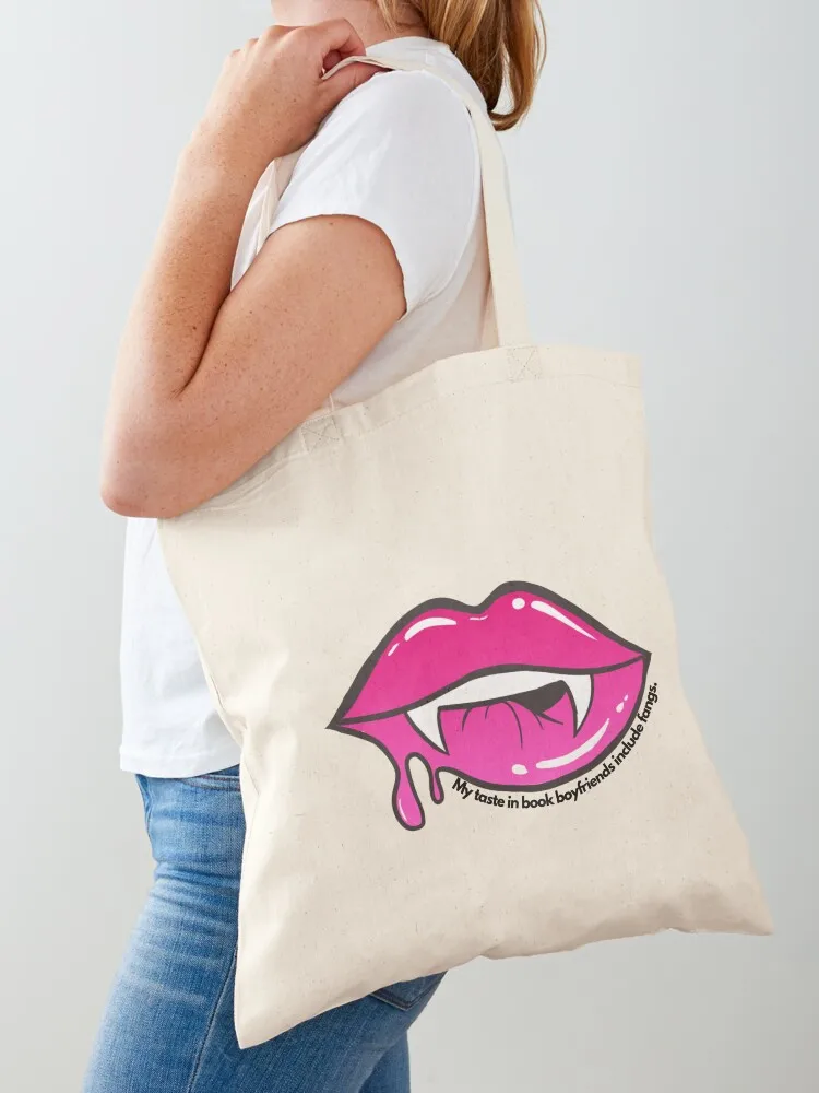 Vampire, Fangs, Book Boyfriends, Paranormal Romance Tote Bag Eco bag shopper bags for women Canvas Tote Bag