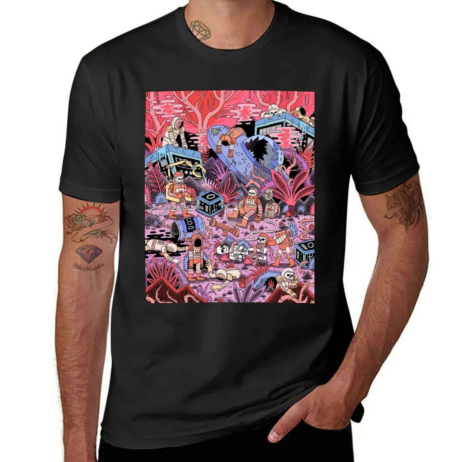 Chaos T-Shirt plus sizes blue lock custom t-shirts vintage t shirt men