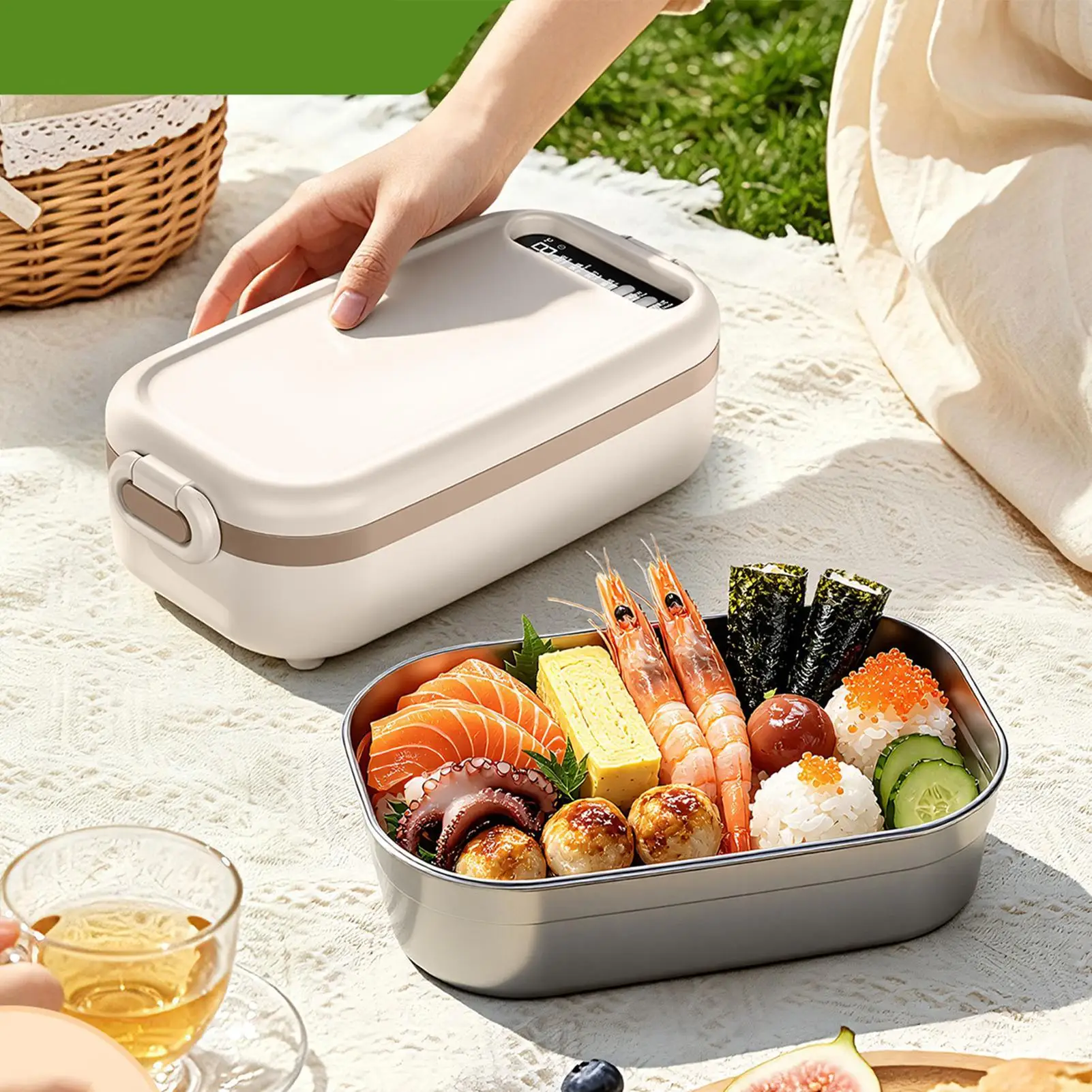 Lunch Containers 900ml Portable Multi Timer Food Warmer Cordless Heated Electric Lunch Box For Work School Car Truck Home Party