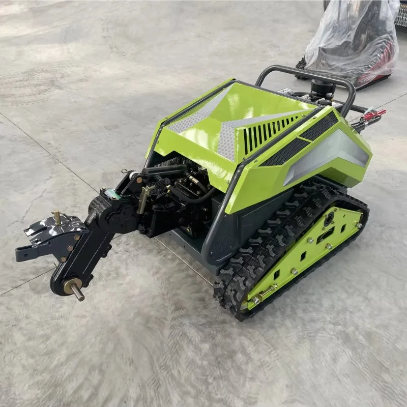 -Skid Track Lawn Mowing Four-in-One Remote Control Rotary Cultivator with Range Extender Battery for Outdoor Use