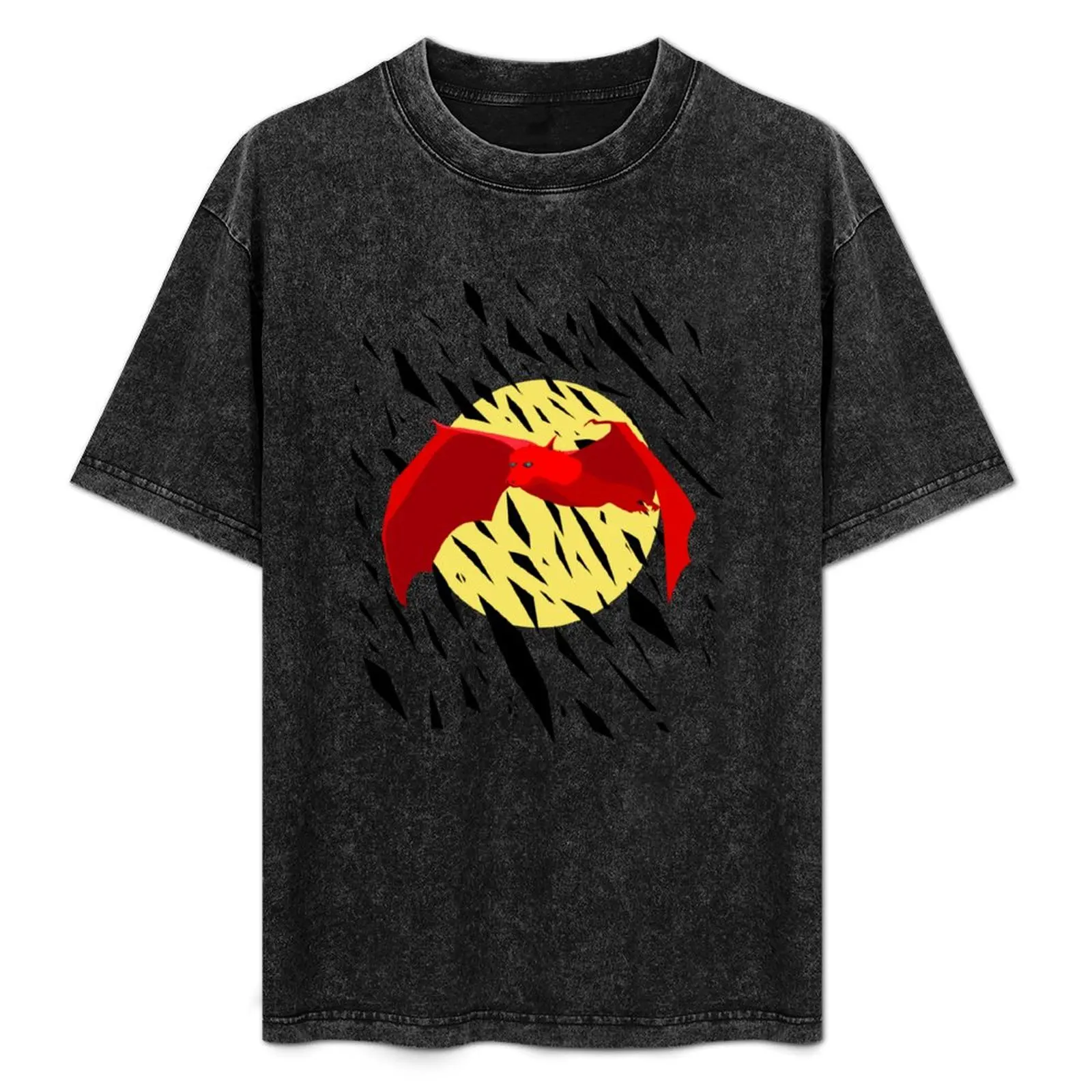 

Red Bat Game Adventure with Yellow Sun T-Shirt customs graphic shirts graphic t shirts new edition plain black t shirts men