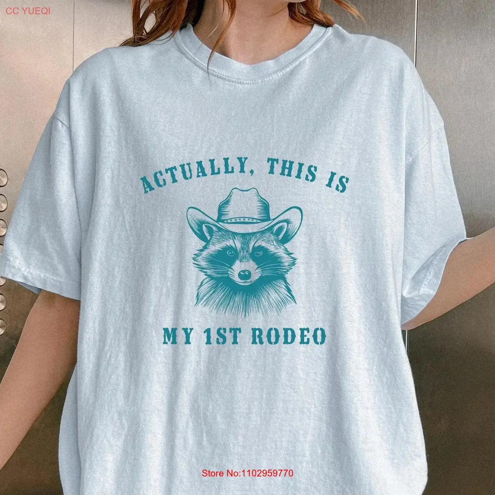 Actuellement ceci est mon premier rodéo t-shirt drôle raton laveur à la mode mème humoristique vintage lavé vêtements de créateur mode graphique