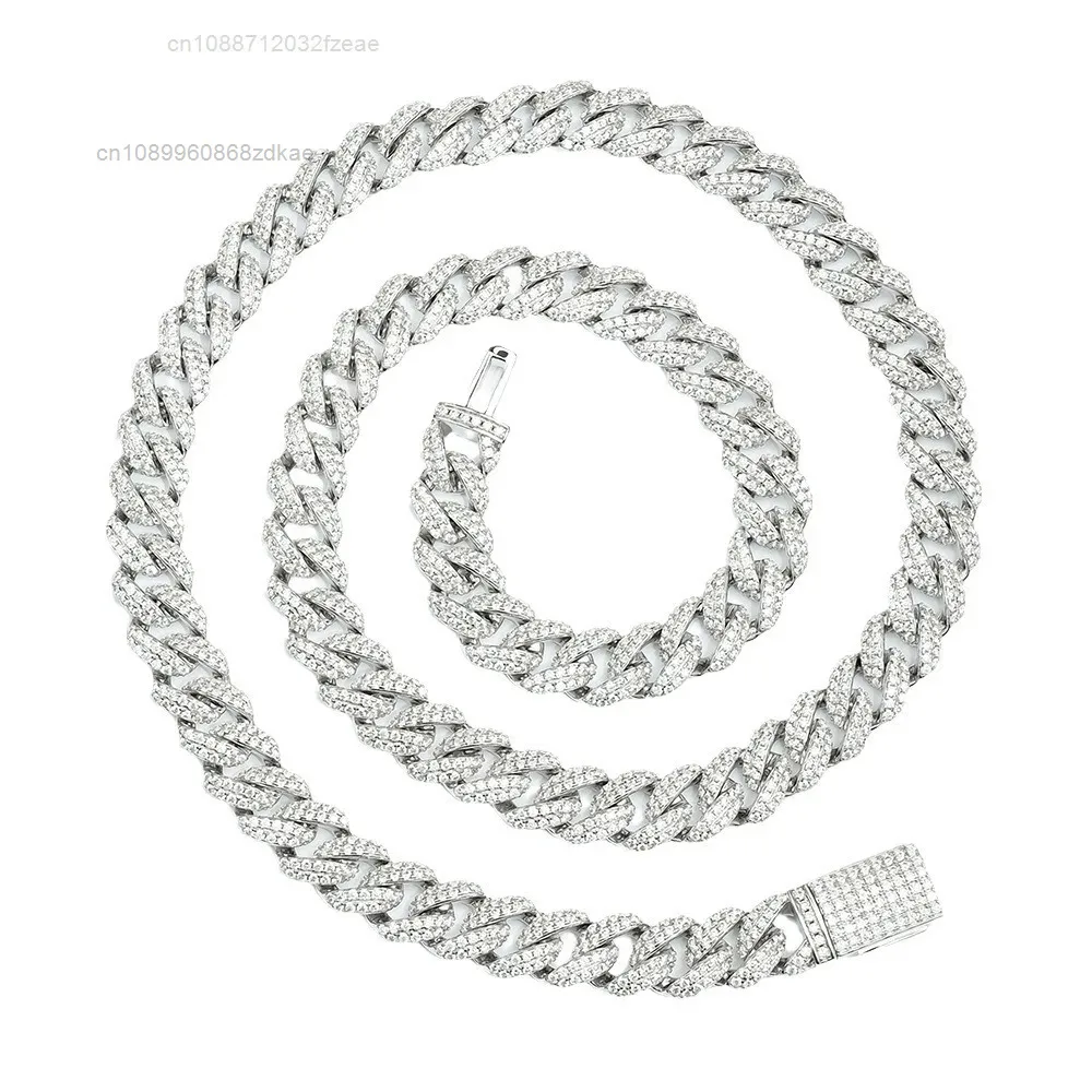 

Новое европейское и американское модное мужское кубинское ожерелье с муассанитом