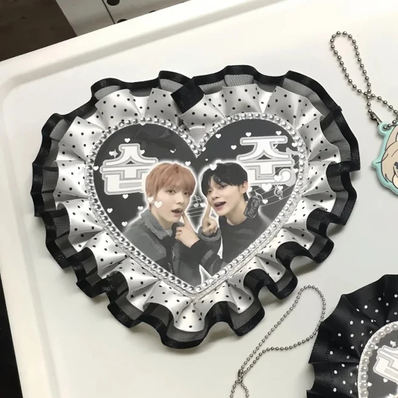 

Брелок для ключей с фото айдола, на заказ, с именем, кружевной подвеской, ручной работы, со стразами, для фанатов K-pop, подарок, брелок-подвеска для сумки