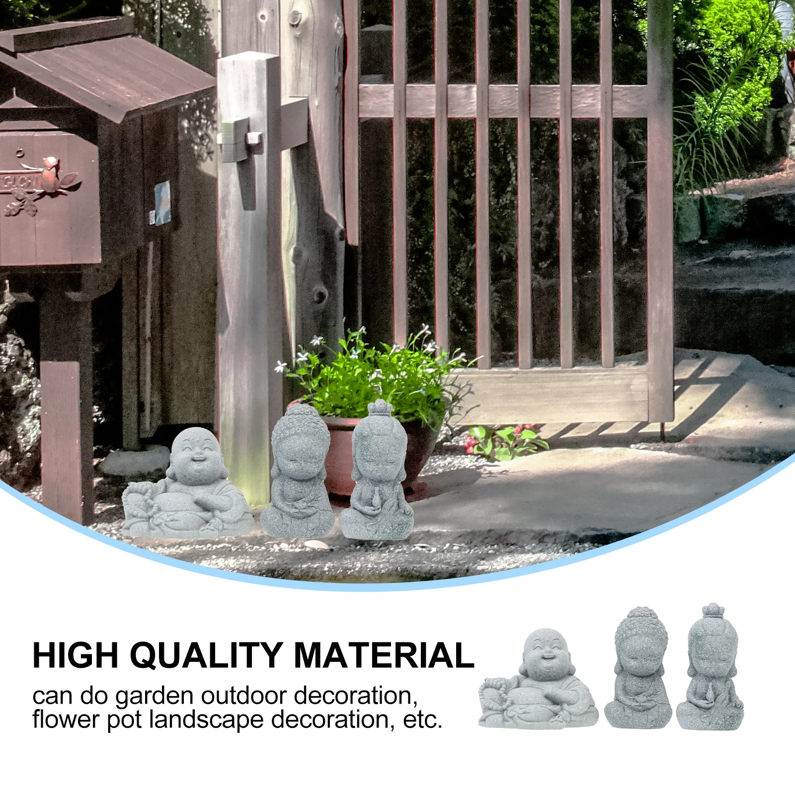 

3pcs Buddha Statue Decorative S Home Office Desktop nament Mini L Realistic Appearance Fine Workmanship