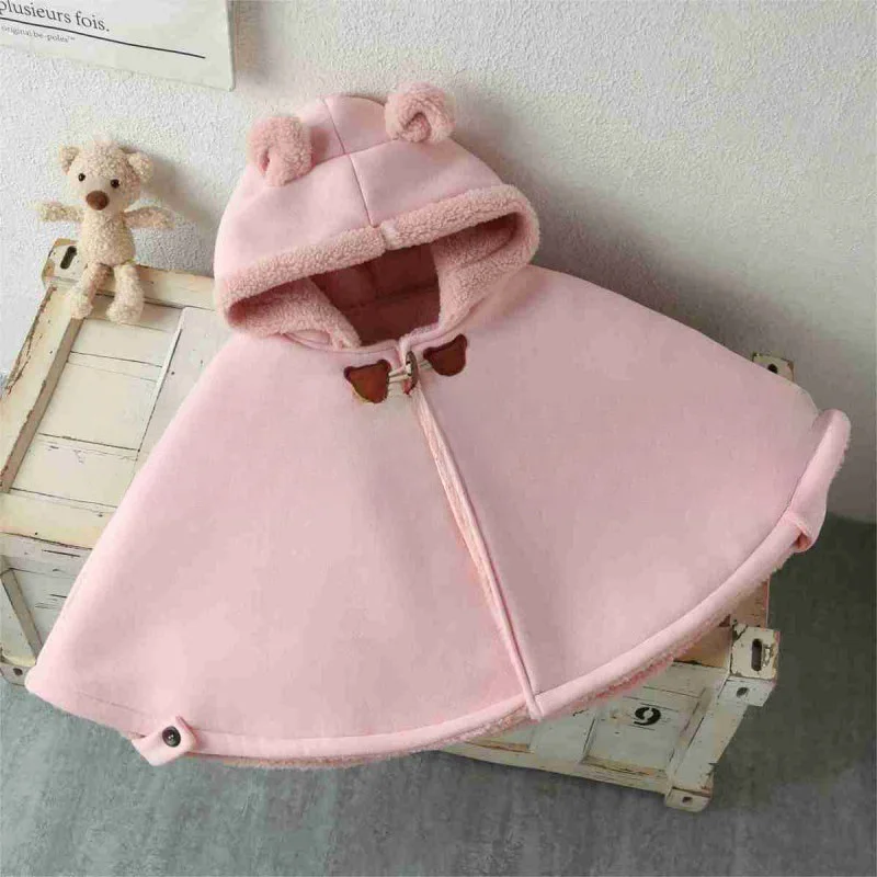 Girls Cloak Coat Jacket Winter Cotton Windbreak 2023 Fashion Warm Plus Thicken Furs Overcoat Christmas Children\'s Clothing