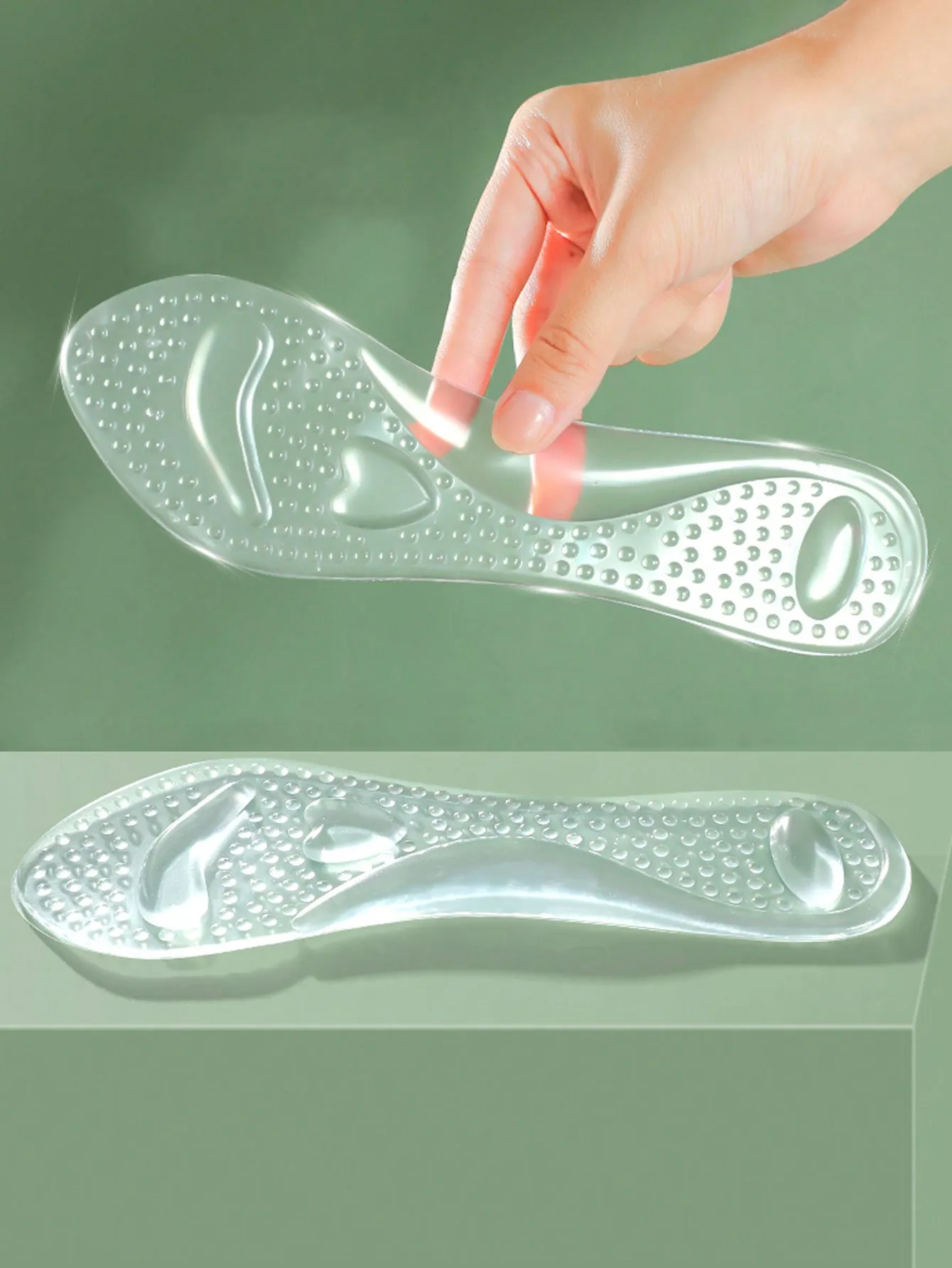 Ferseneinsätze aus Silikongel | Rutschfeste Schuhkissen für High Heels, Pumps und Sneakers, weiche Komfortpolster für Damen und Herren – Detail 3