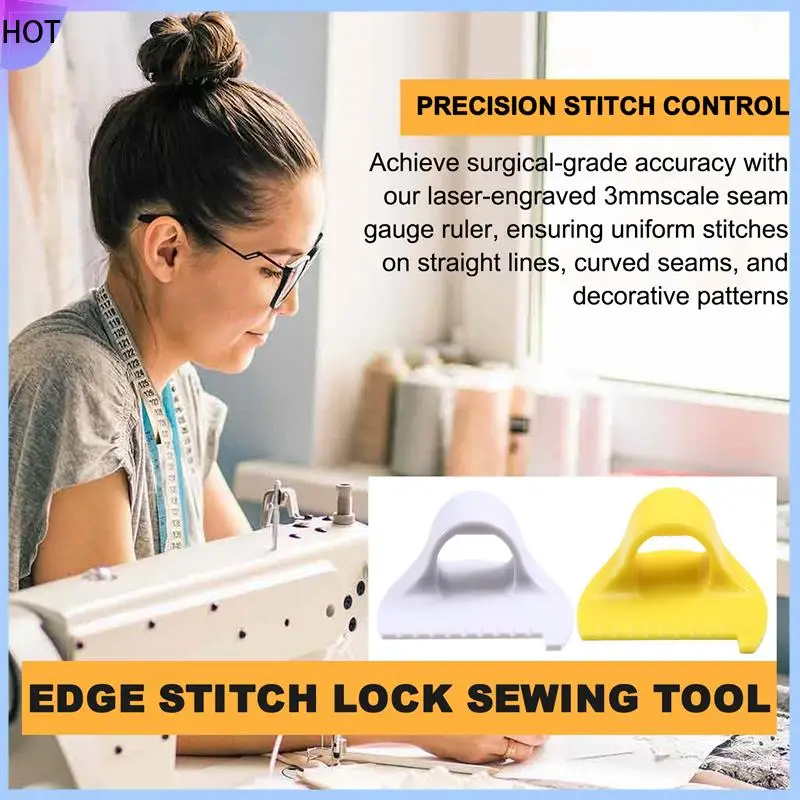 

B45C Quilter's 10PCS Edge Stitch Lock Sewing Guide, DIY Tool For Straight And Curved 3Mm Seams