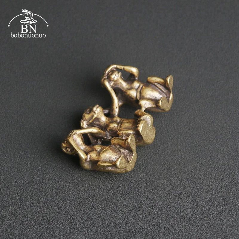 Pure Copper Three Monkeys Miniatures Figurines don\'t Say don\'t Listen don\'t See Feng Shui Crafts Ornaments Antique Decorations