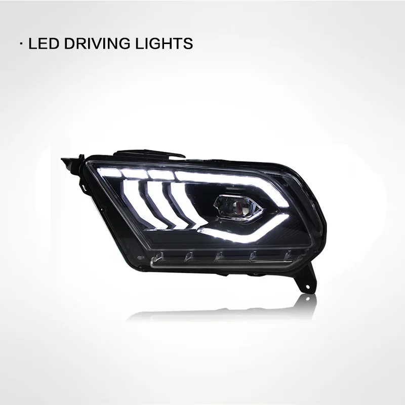 Suitable for Ford Mustang 2010-2014 headlight assembly Mustang modified LED daytime running lights streamer turn signal