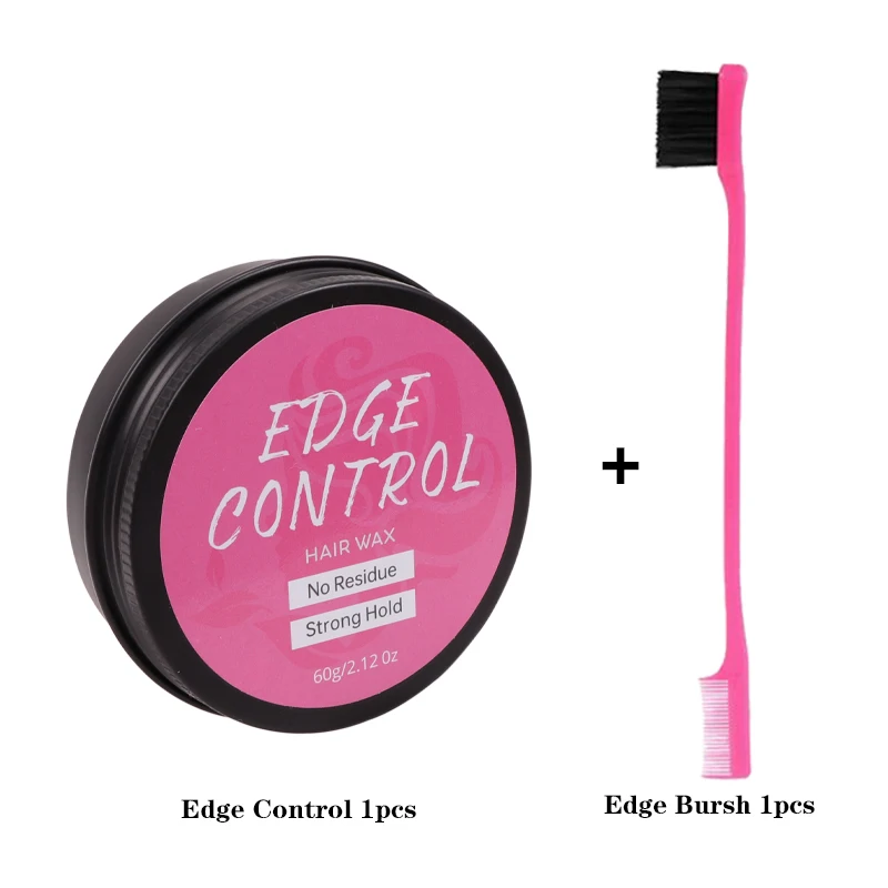 Edge Control Wax สําหรับผู้หญิงพร้อมแปรง Strong Hold ไม่เหนียวเหนอะหนะครอบคลุมผมสีเทา Edge เจลจัดแต่งทรงผมไม่มี Flaking ทรงผม Pomade