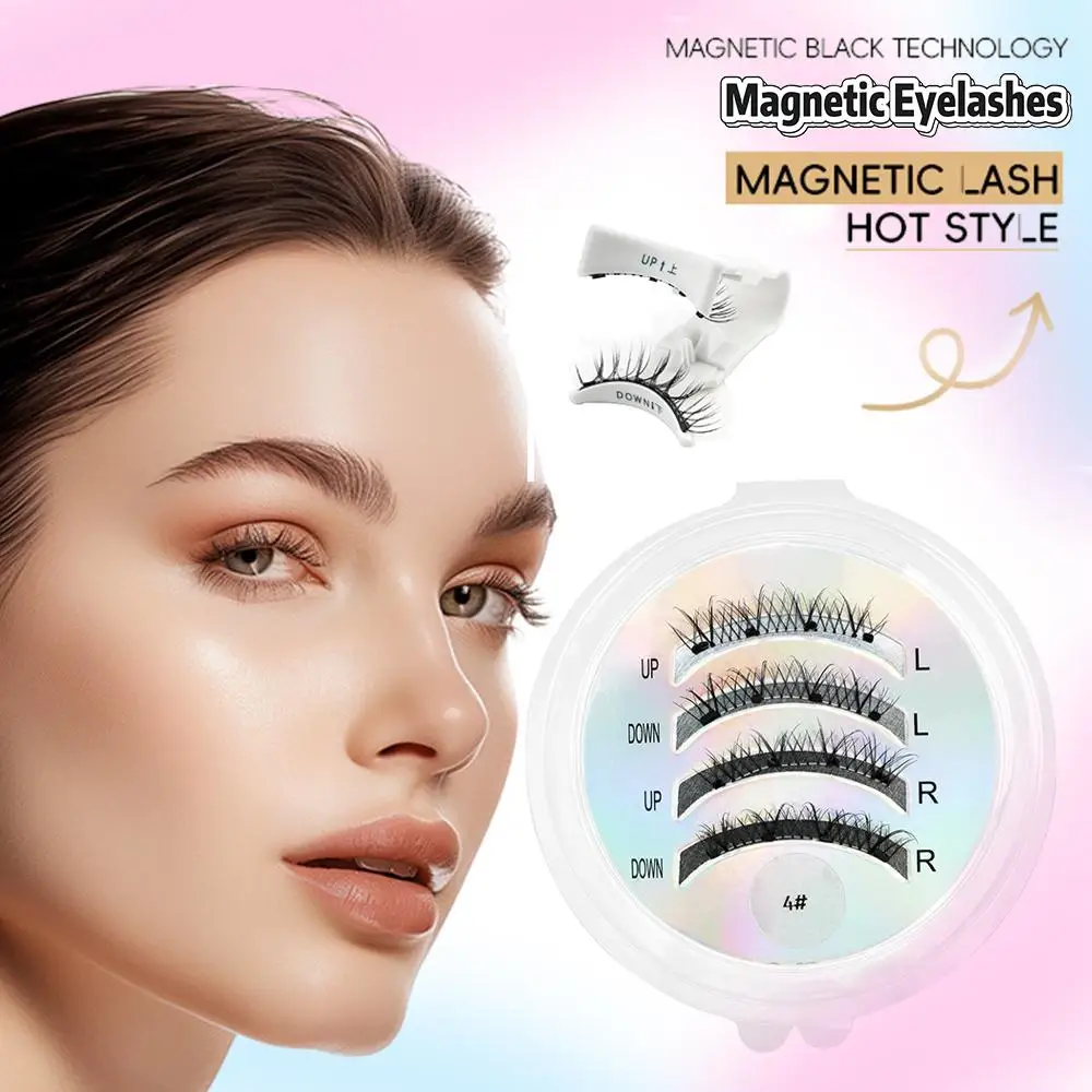 Aucun colle cils magnétiques réutilisable aspect naturel faux cils magnétiques ensemble avec pince à épiler outil moelleux Faux cils de vison nouveau