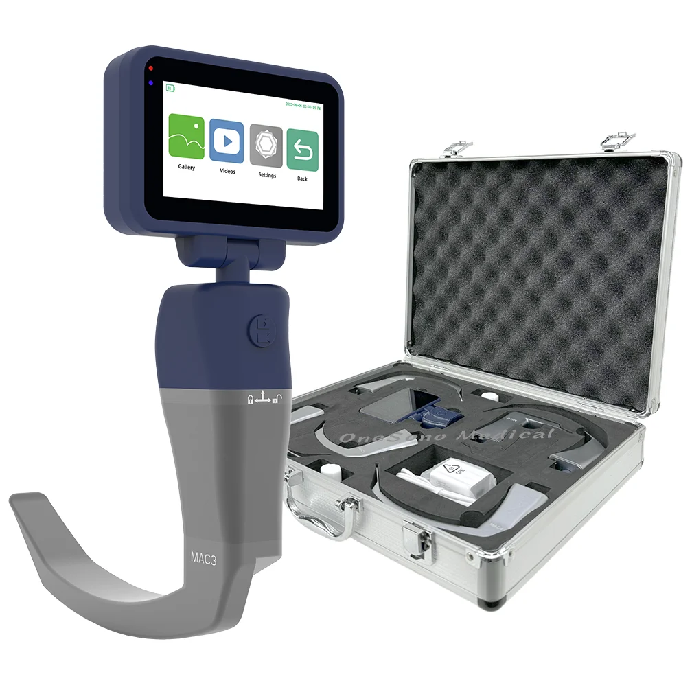 3.5 Inch Video Laryngoscope 6 Sizes Reusable Stainless Steel Blades Touch Screen for Neonate Pediatric Adult Intubation