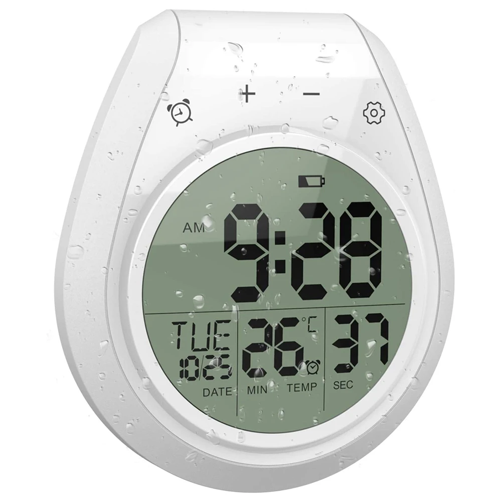 

Hot sale Digital Shower Clock Waterproof, Bathroom Timer Clock, Digital Kitchen Wall Clock, LCD Display, 12/24 Hour Format