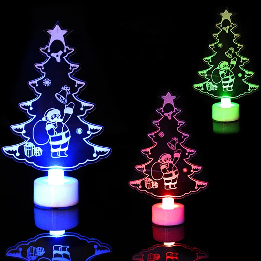 Nhiều Màu Sắc 3D Kiểu Dáng Bóng Đèn LED Santa Cây Giáng Sinh Apple Tháp Đèn Flash Đèn Ngủ Trang Trí Đèn Ngủ Cho Trẻ Em Phòng Ngủ Đầu Giường