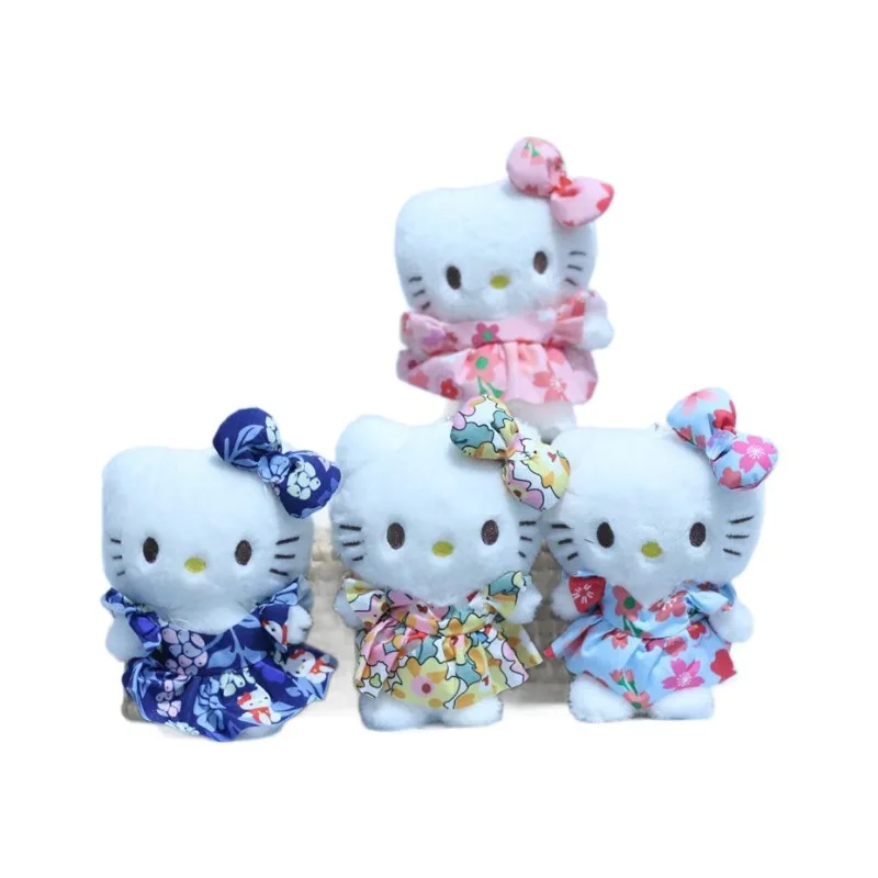 Sanrio Hello Kitty Plus Doll Toys Lovely Skirt Series Kitty Cat 12cm Cartoon Figure Animal Plush Pendant Deco Toy Gift for Girl