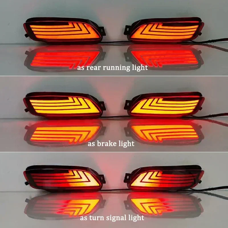 LED Rear Bumper Reflector Light For Lexus RX300 RX330 RX350 2003-2008 3-in-1 Functions Rear Running Light + Brake + Turn Signal