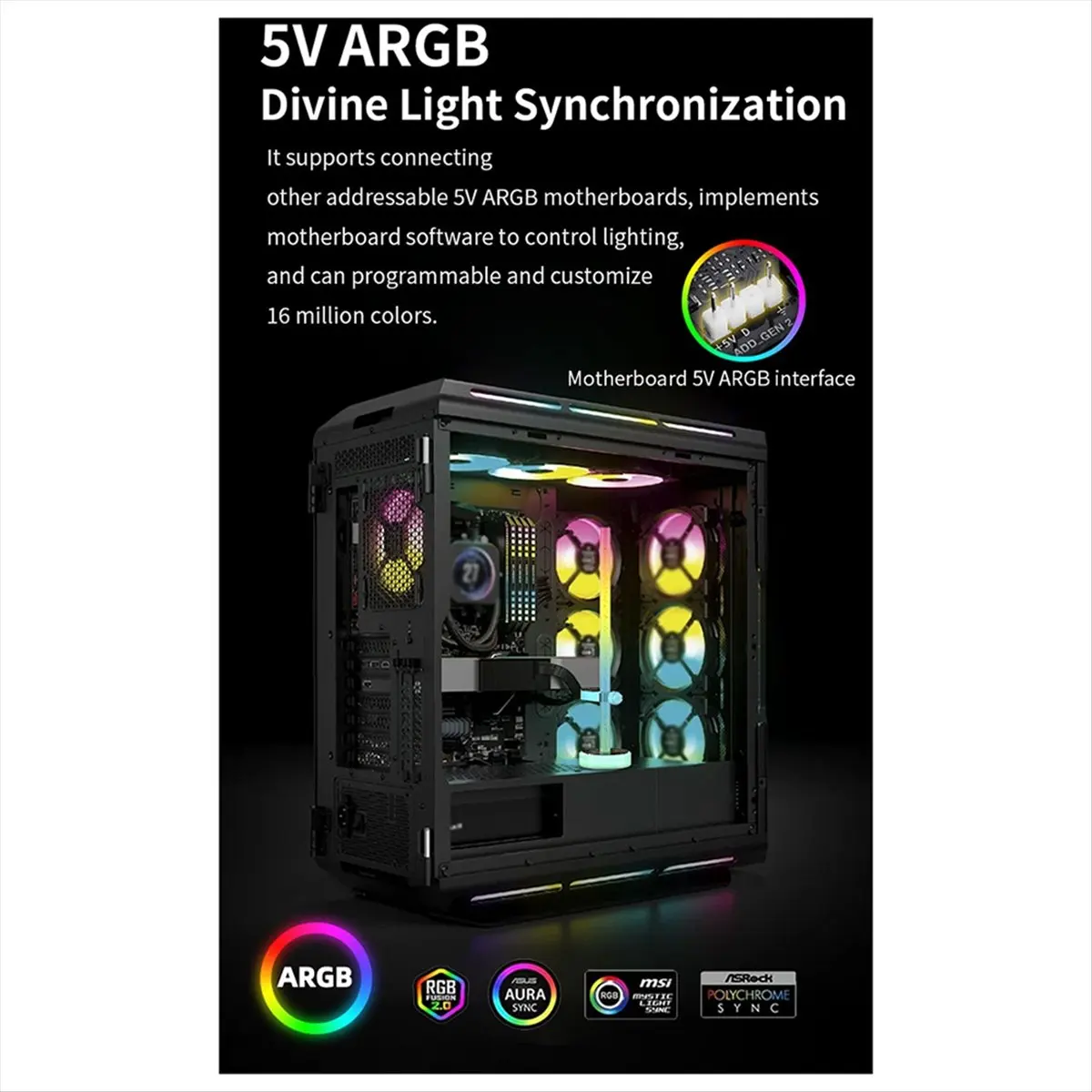 Stable- Video Graphics Card GPU Holder Support 5V 3Pin Addressable ARGB Sag Bracket Adjustable Brace PC Case DIY Decoration