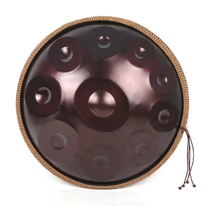 Ordinary Model Brown 22inch D Minor Kurd Handpan Drum for Hang Stainless Steel Percussion Instrument Musical Function