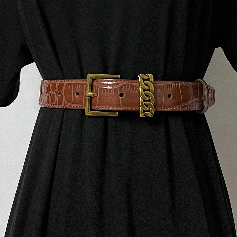 المرأة المدرج موضة خمر جلد طبيعي فستان Cummerbunds الكورسيهات زنار أحزمة الديكور ضيق حزام TB167