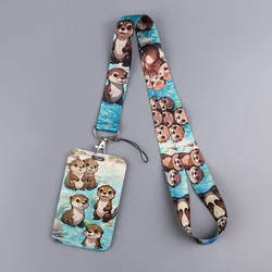 Otter Cartoon Neck Strap Kawaii Lanyard for Key ID Card Animal Charm Strap Badge Holder DIY Hang Rope Keyring Accessories Gifts