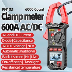 ANENG PN103 Cyfrowy miernik zacisku AC/DC Profesjonalny multimetr 6000 Liczy prawdziwe mierniki RMS Voltmetr Auto Range