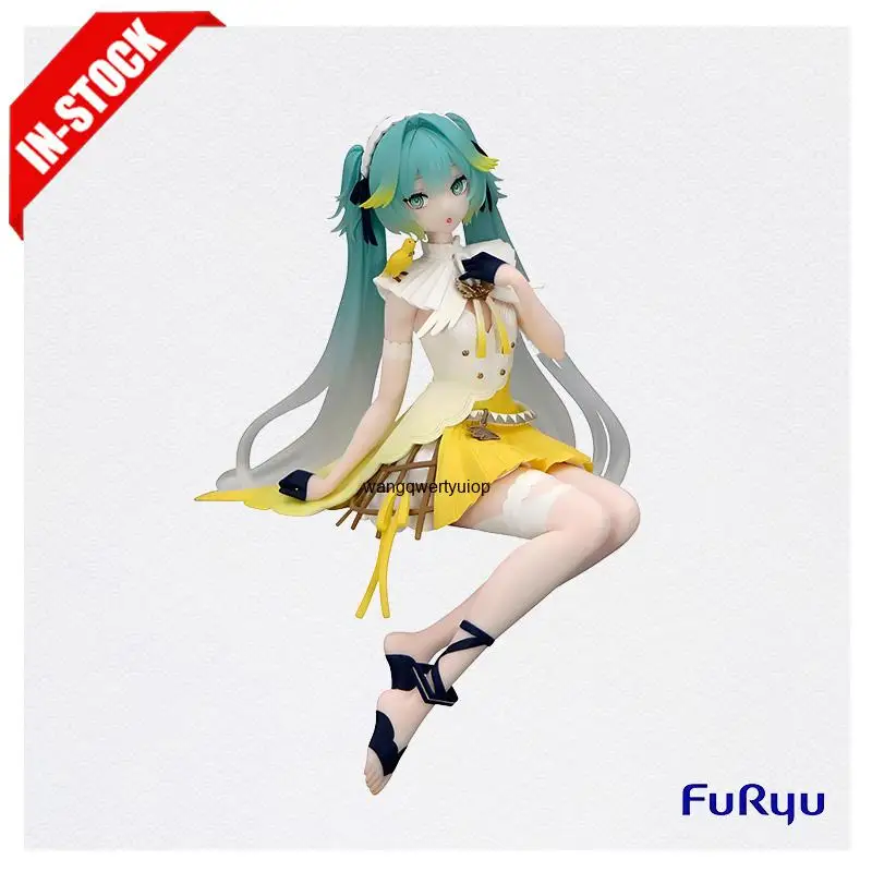 純正モデル-furyu-ヌードルストッパー-初音ミク-14cm-初音ミク-カナリア-フィギュア-アニメ-フィギュア-pvc製おもちゃ-クリスマスギフト