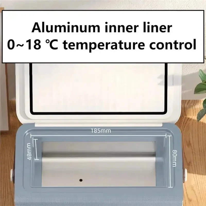 CKFAM-USB Charging LCD Display Insulin Refrigerator Portable Mini Insulin Cooler Double-Layer Storage