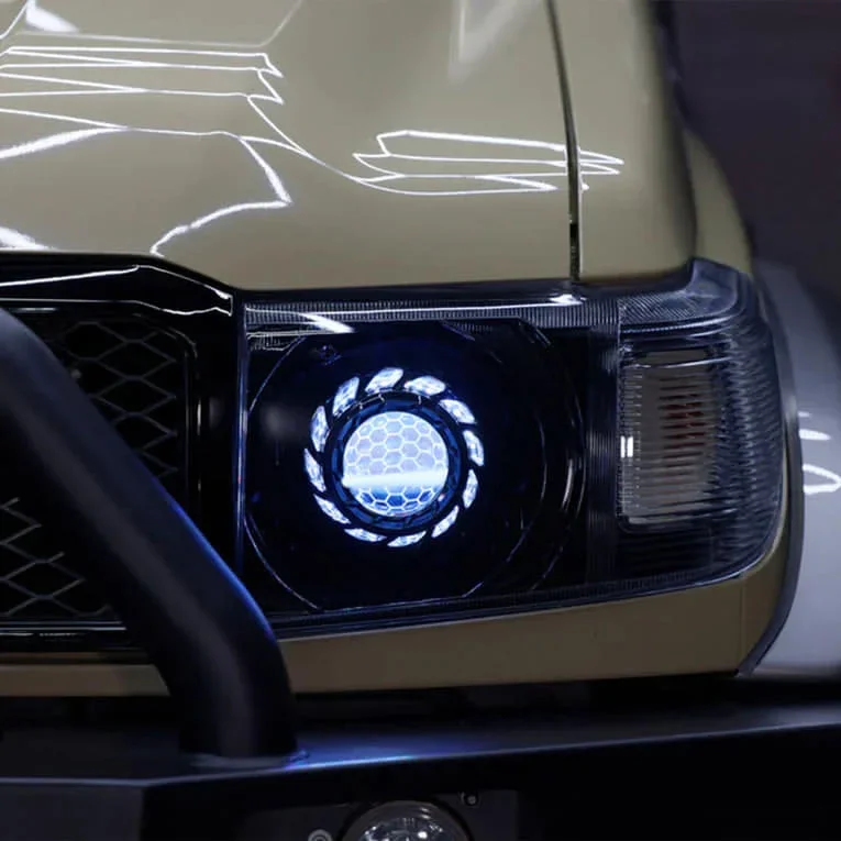 Angel Eyes LED Headlight Front Lamp for   Land Cruiser 70 75 76 77 78 79  LC70/76/79/77 FJ75 Accessories