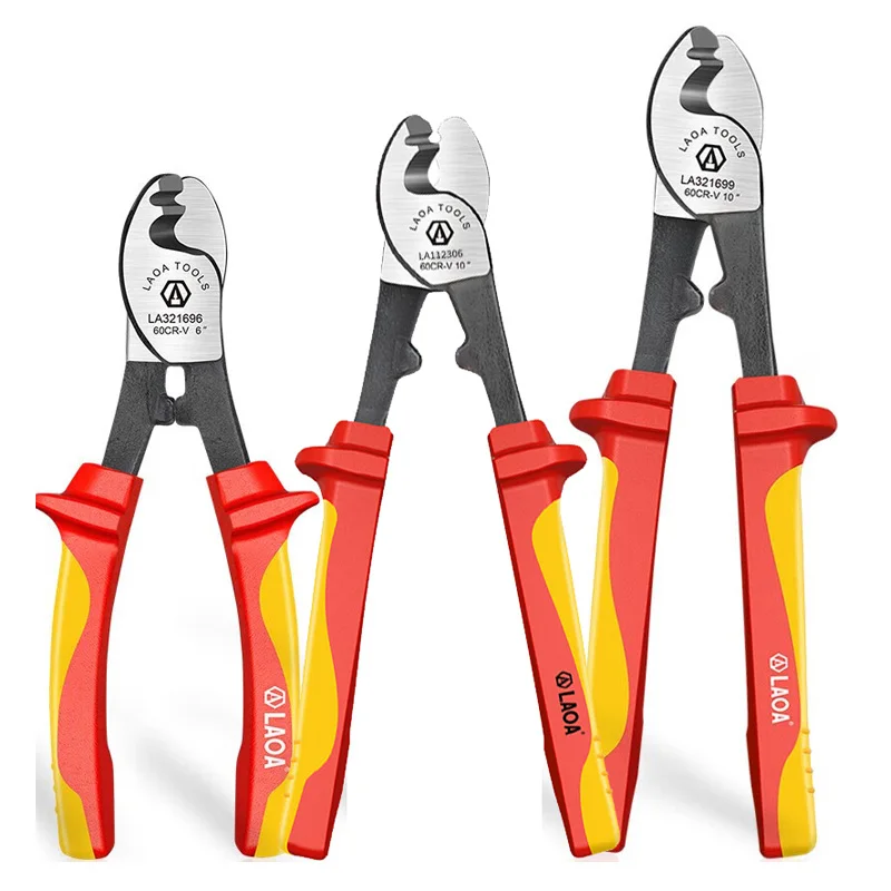 LAOA Insulated Cable Cutter 1000V Electrician Professional Pliers Shock Wire Stripper Tool VDE Pliers Cable Scissors