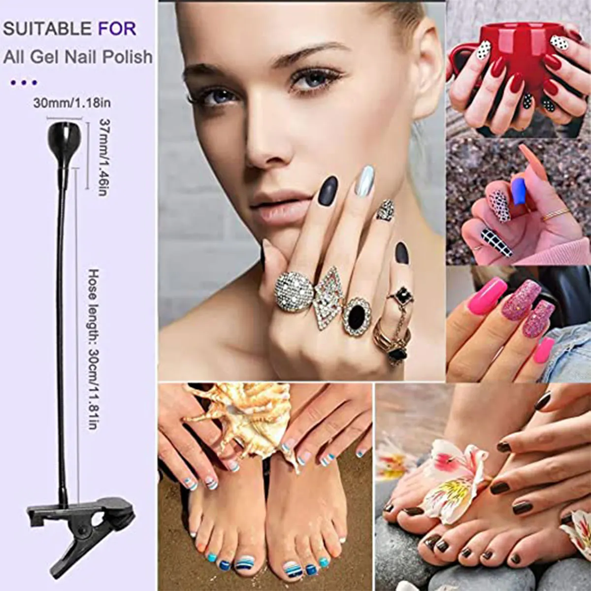 مصباح مكتبي LED بالأشعة فوق البنفسجية لمجفف الأظافر ، ضوء لتجفيف طلاء الأظافر الهلامي ، دوار ، مجفف USB محمول ، أدوات صالون تزيين الأظافر ، أدوات منزلية سهلة الاستخدام ، 5 وات