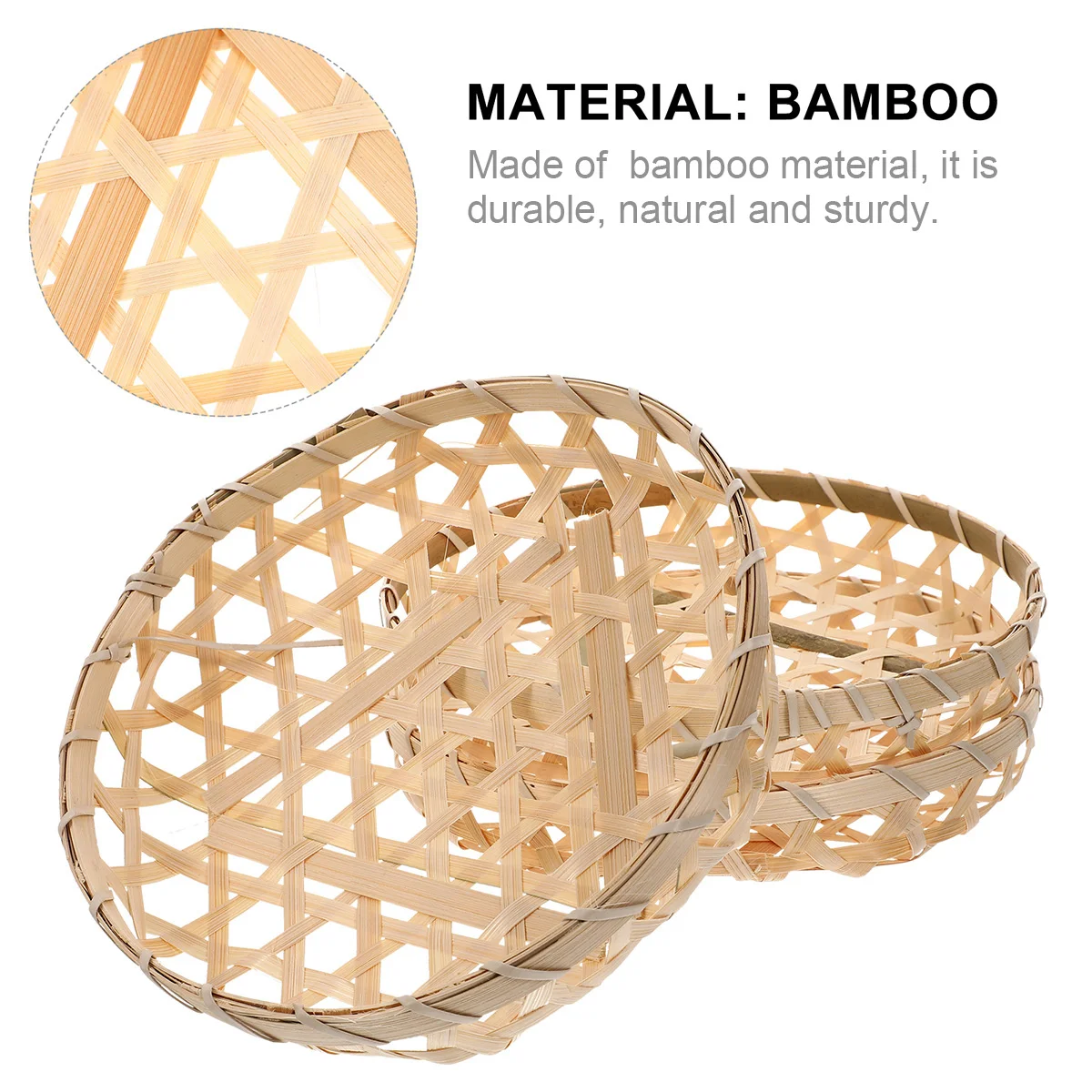

3 Pcs Egg Basket Bamboo Sturdy Lightweight Storage Fruits Snacks Easter Kitchen Bar Accessories
