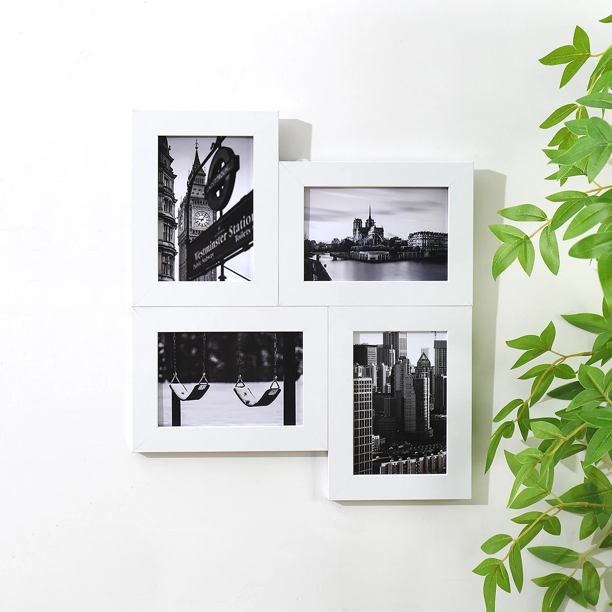1PC 4x6 collage photo frame, wall hanging multi-opening photo frame, display multi-photo home wall decoration, wood photo frame