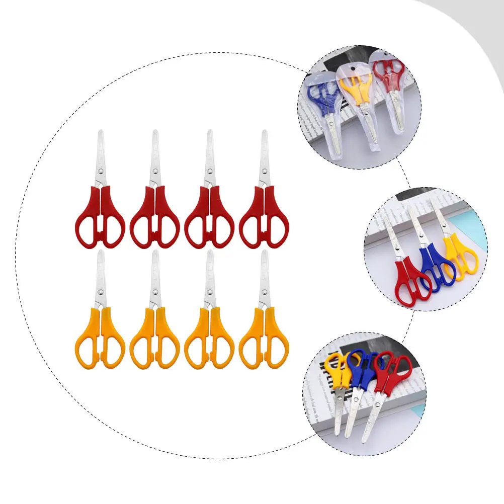 8pcs-household-round-tip-scissors-multi-purpose-diy-portable-handwork-art-scissors-random-accessory