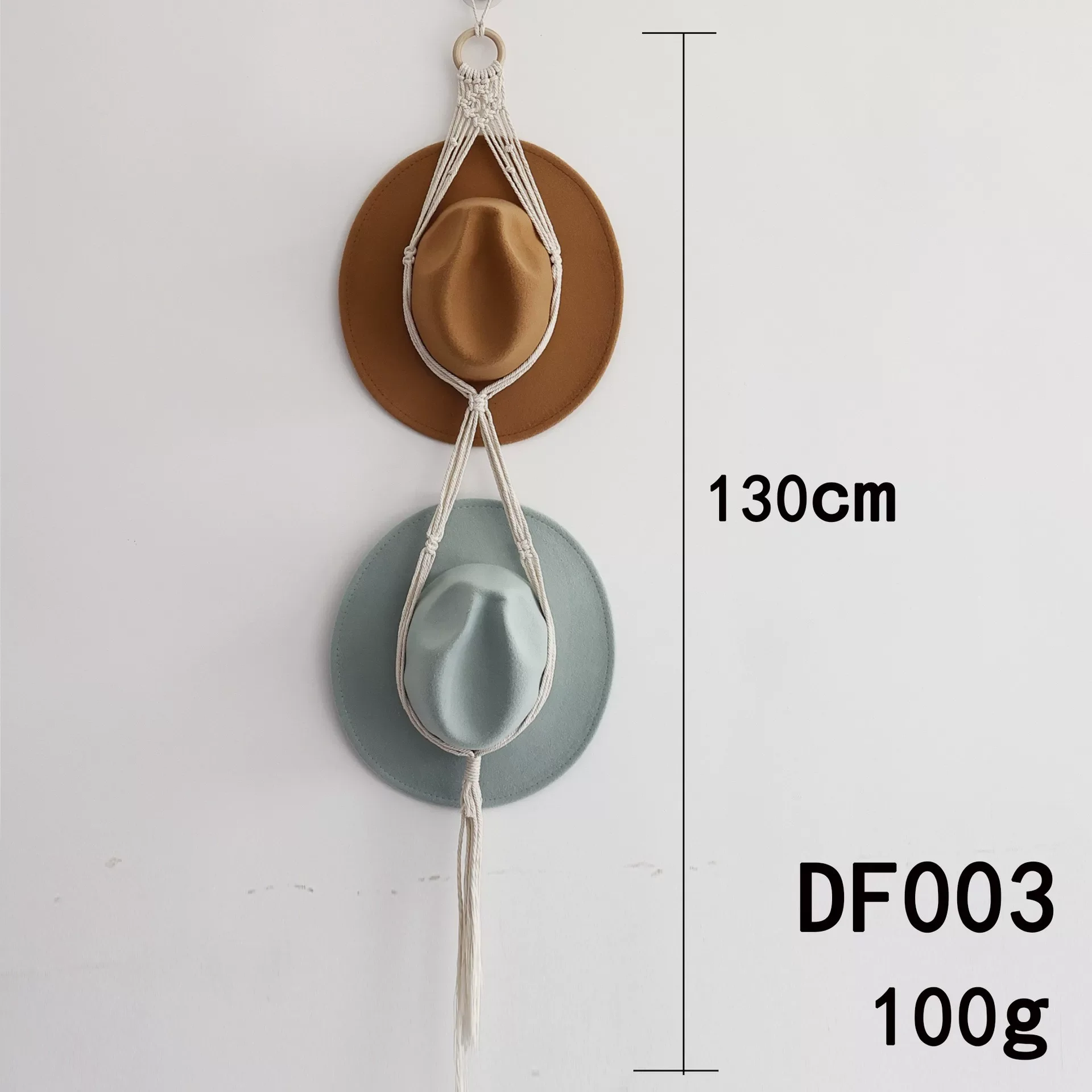 Nordic Style Wall Hat Rack – Handmade Woven Tassel Wall Hanger, Multi-Tier Storage for Caps & Hats, Living Room Bedroom Decor