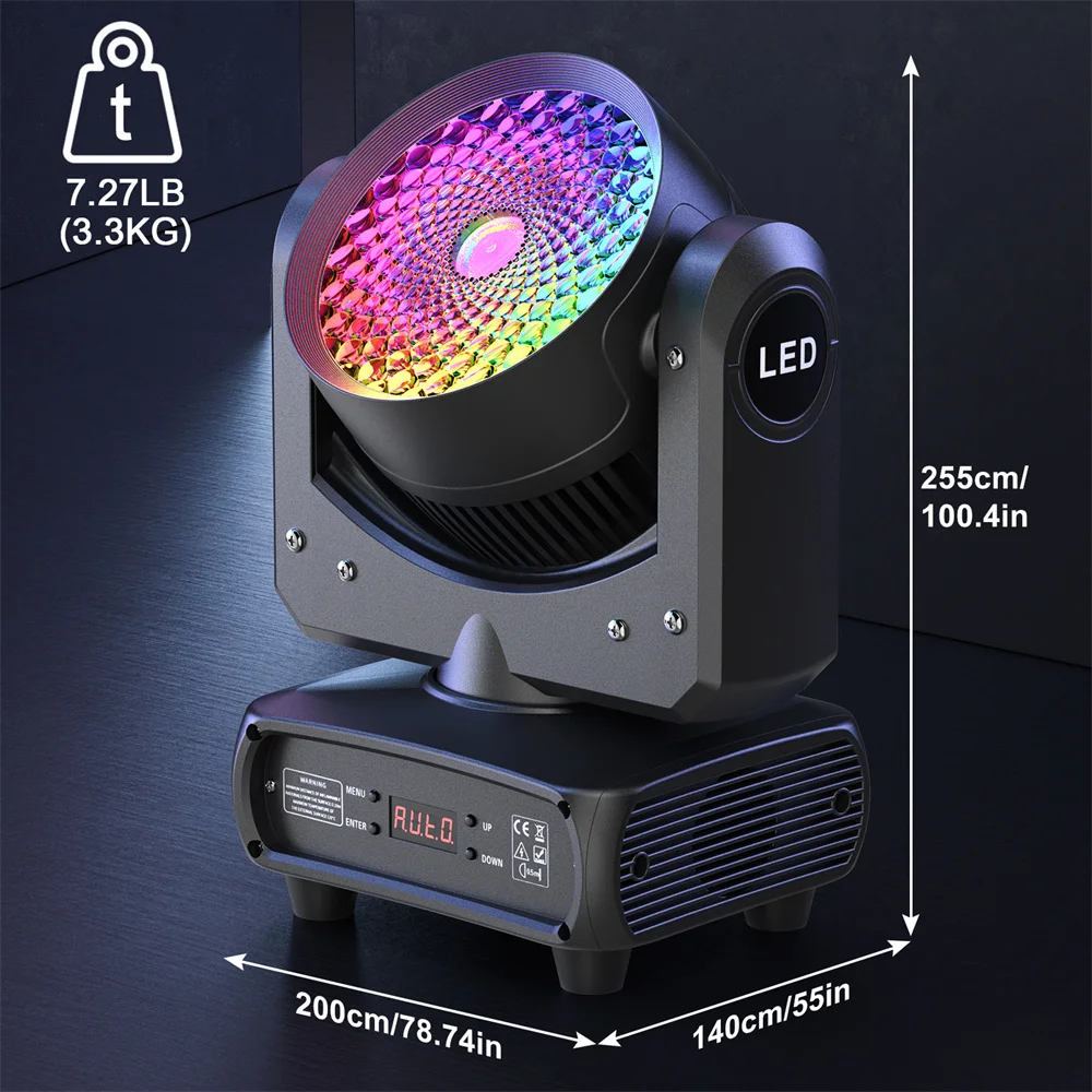 Imagem -06 - Rgbw Halo Strip Moving Head Light 200w Rgbw Alto Brilho 26 Pcs Rgb Luz Auxiliar Dmx 512 23ch Som para Festa Disco de Casamento