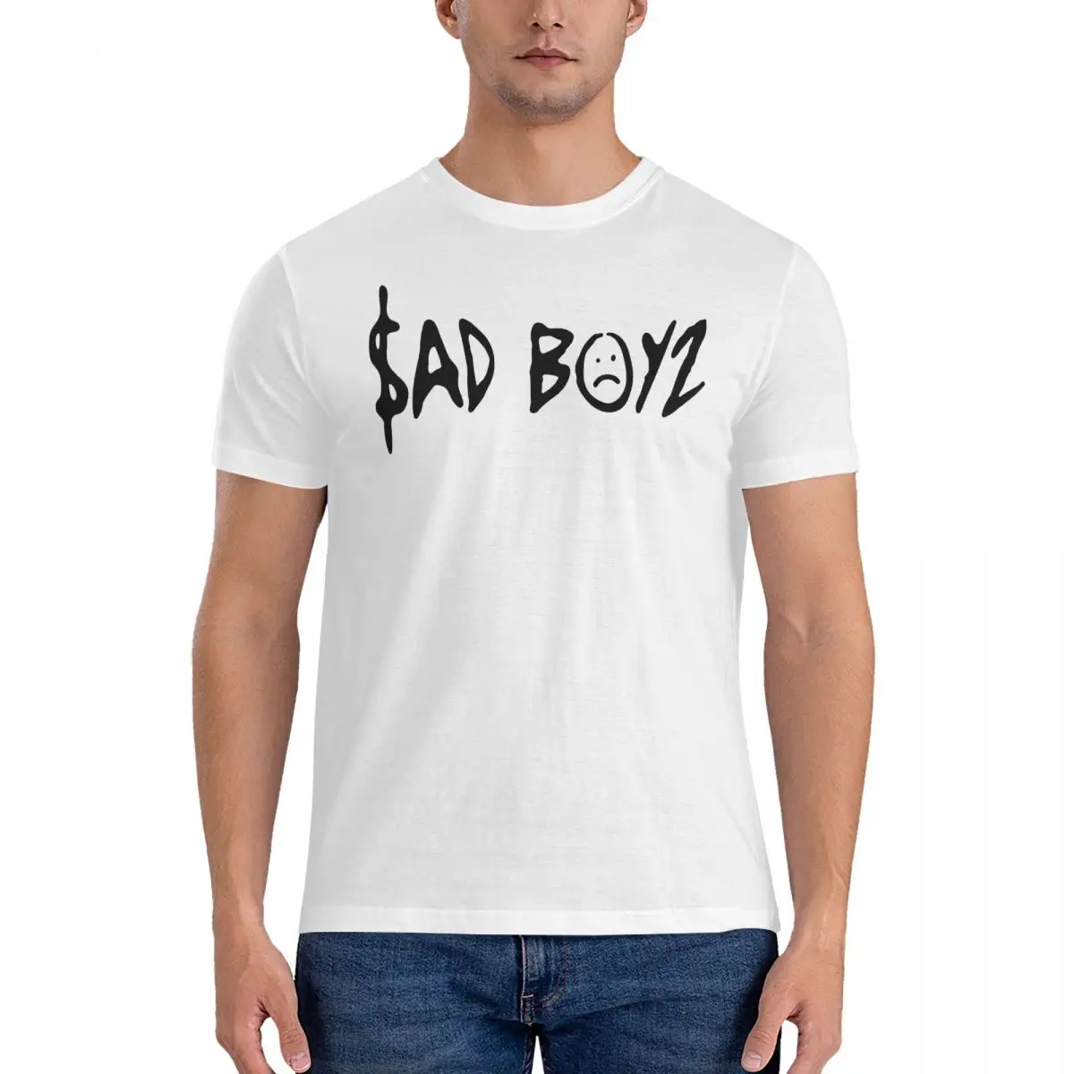 Funny Men's Team Event T-Shirts Men Crewneck Cotton T Shirts Junior H Sad Boyz Short Sleeve Tees Gift Idea Clothing