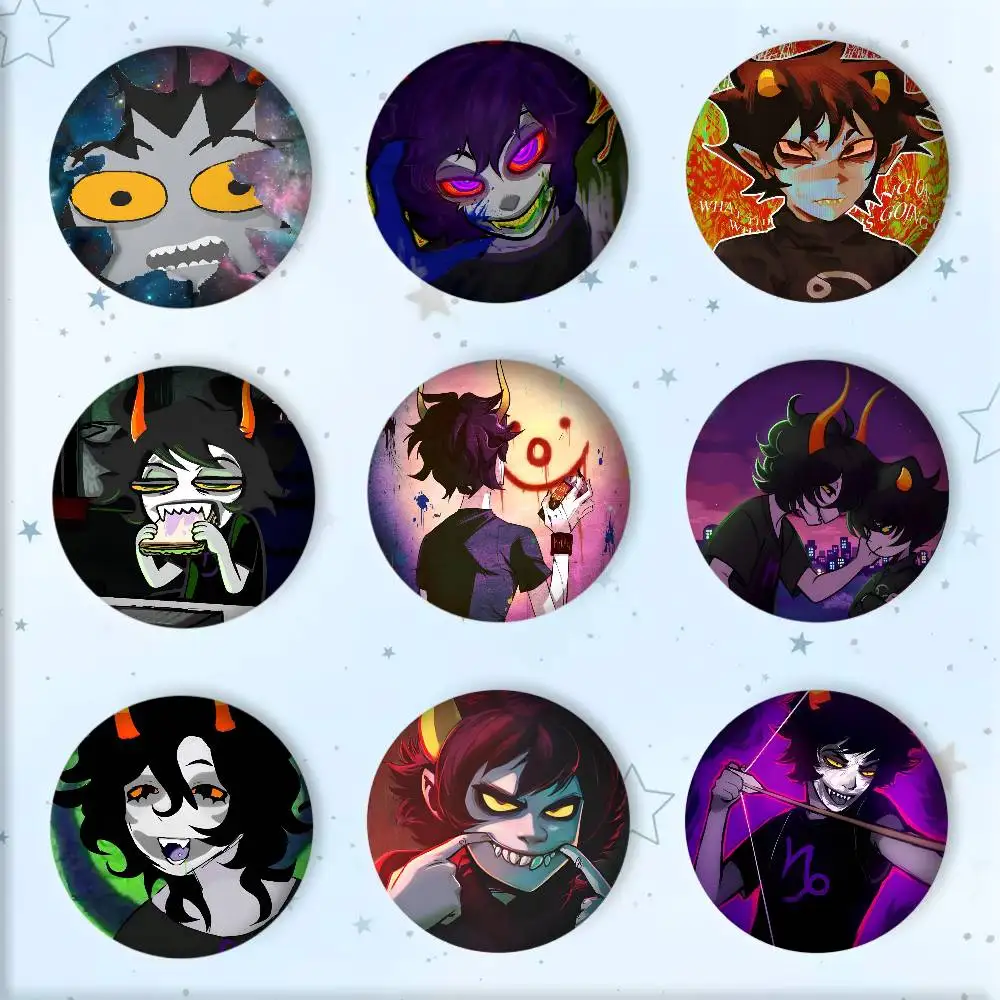 Funny Anime Game Character G-Gamzees Makaras Badge Tinplate Round Laser Brooch Clothes Backpack Accessories Lapel