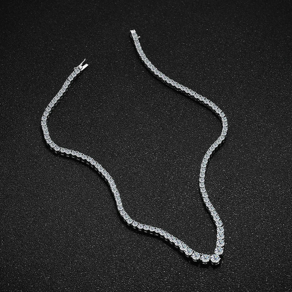 Luxury Moissanite Tennis Necklace 925 Silver