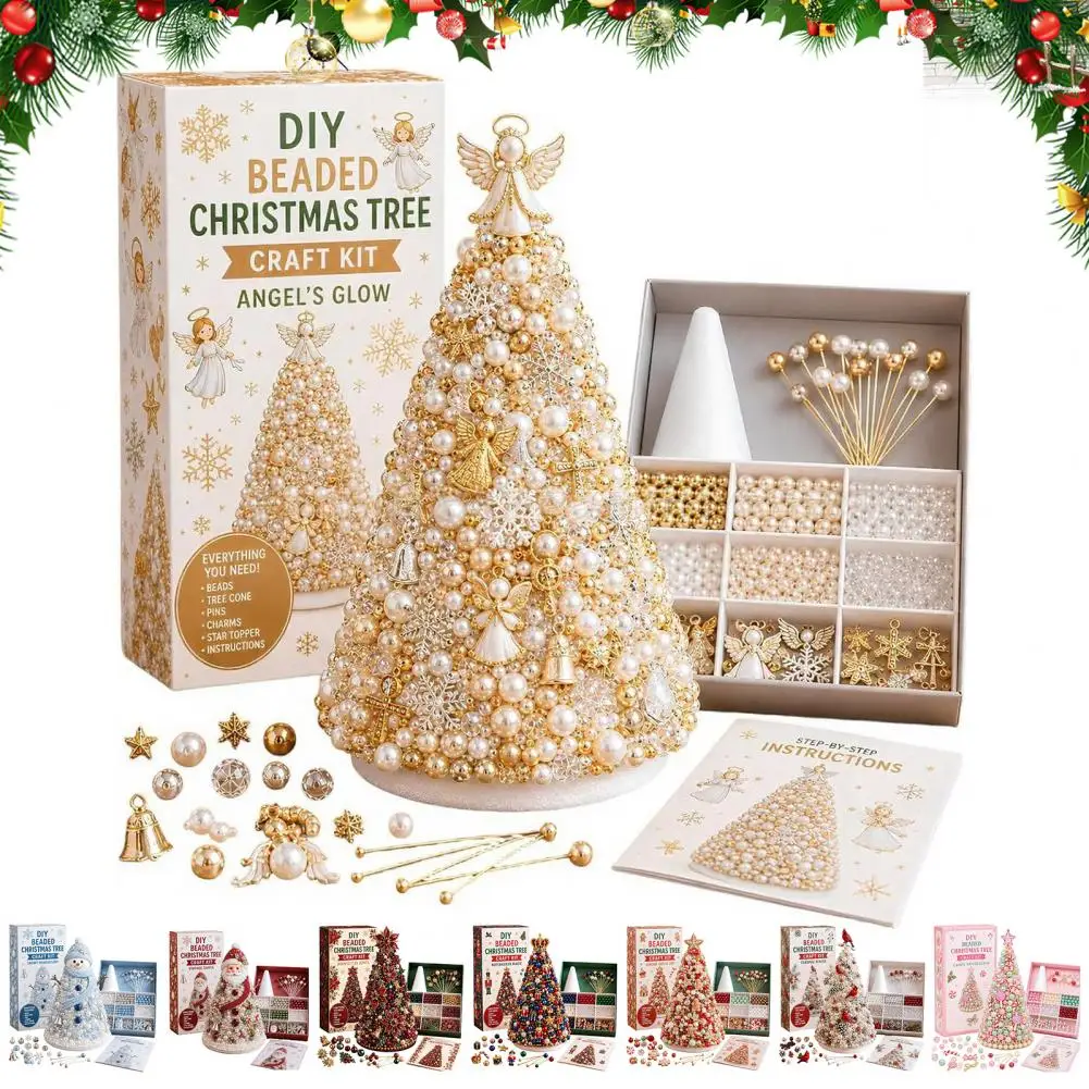 Perlenbaum-Bastelset DIY Geisterwald-Dekoration DIY Weihnachtsbaum-Perlenset für Erwachsene und Anfänger 3D Handgemacht zur Dekoration
