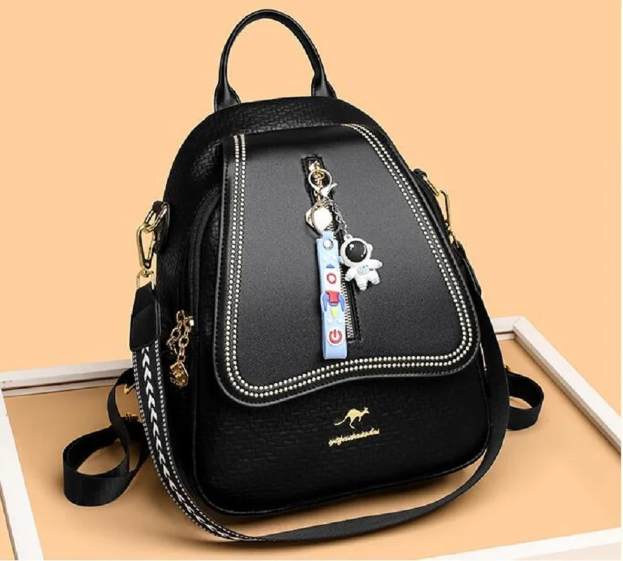 

New Women's Fashion Designer High Quality Leather Backpacks Large Capacity Casual Travel Shoulder Bags Totes Messenger Bag