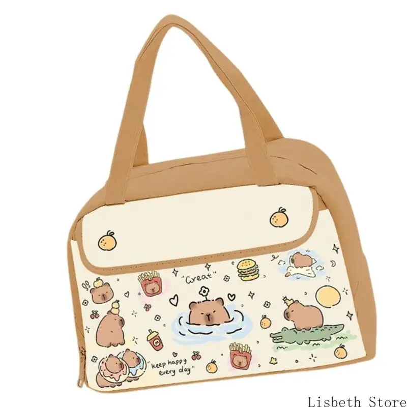 124A Túi ăn trưa của sinh viên cách nhiệt hoạt hình không thấm nước Capybara in dễ bảo trì