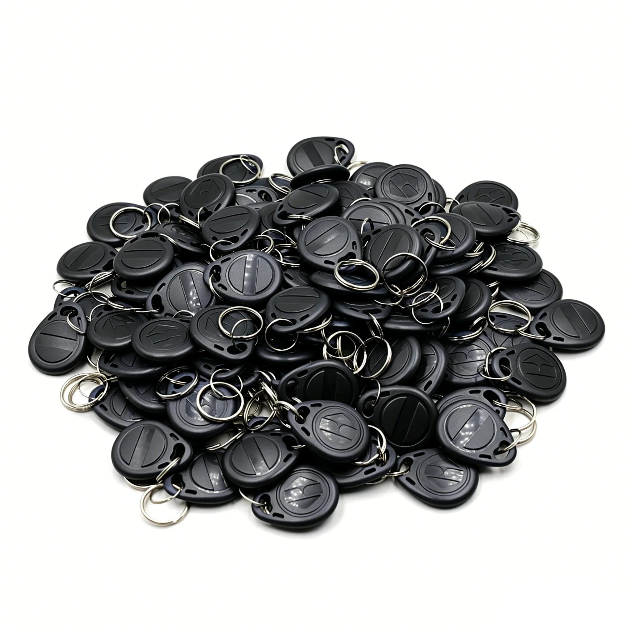 DIXSG Can Write 125kHz RFID Keychain Proximity ID HID and AWID Card Token Tag Rewritable T5577 Universal Black Blank Tag