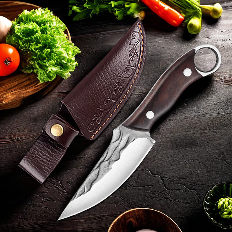 Forged Boning Knife Kitchen Knife Chef Knife Butcher Cutter Fish Meat Filleting Handmade Stainless Steel Cleaver Knife