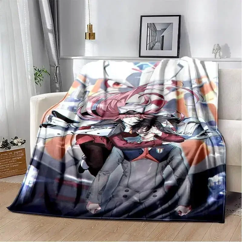 2026 DARLING In The FRANXX Cartoon Blankets Picnic Blanket Flange Warm Blanket Soft And Comfortable Home Travel Blanket Birthday
