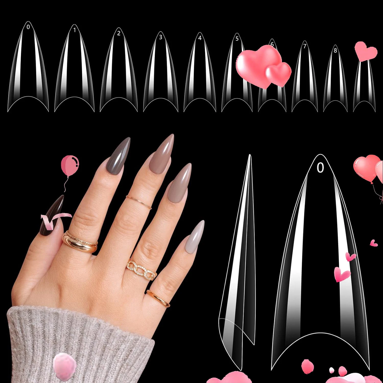 

120PCS Short Nail Tips,Short Soft Gel Stiletto Nail Tips Half Cover False Nail Almond Artificial False Nail For DIY Nail Salon