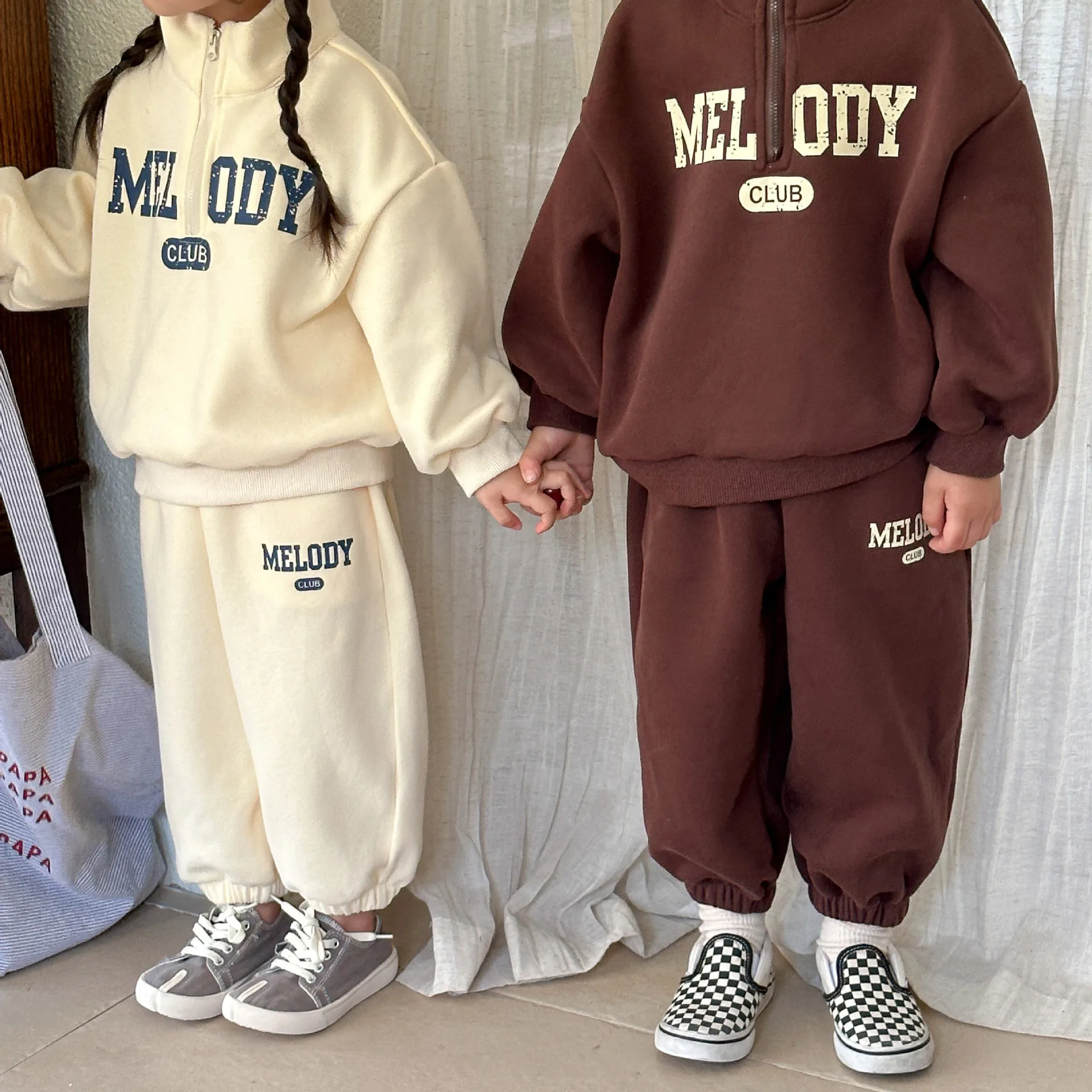 2024 Autumn New Children Sports Set Boys Girls Letter Print Sweatshirt + Sweatpants 2pcs Suit Kids Casual Versatile Baby Outfits