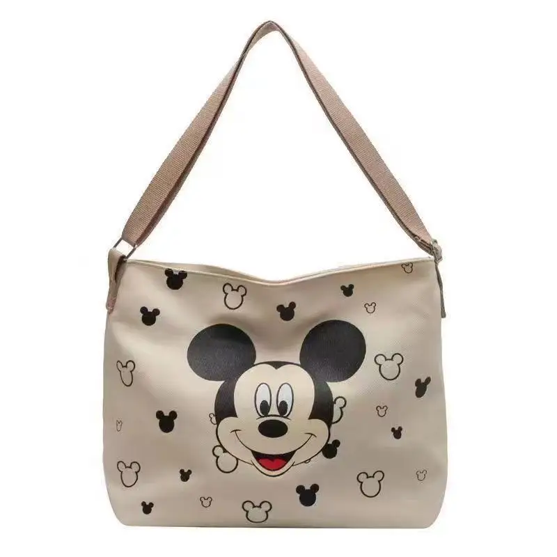 

Disney Mickey Mouse Cute Cartoon Baby Diaper Bag Large Capacity Fashion Canvas Shoulder Bag Outdoor Shopping Bag